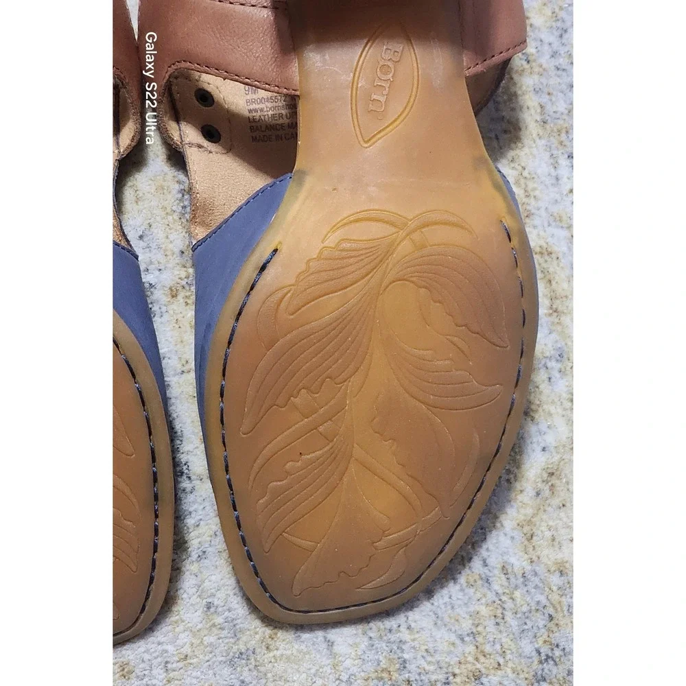 $135 Born Women's Blue Swinton Leather Slingback Sandals -  Size 9M